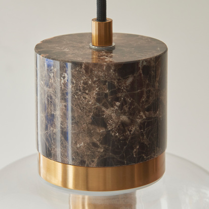 Twickenham 1 Pendant Light Dark Brown Emperador Marble