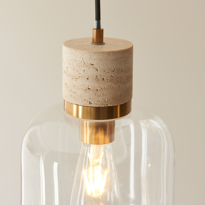 Twickenham 1 Pendant Light Natural Travertine