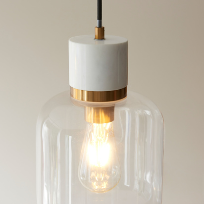 Twickenham 1 Pendant Light White Volakas Marble