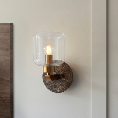 Twickenham Wall Light Dark Brown Emperador Marble