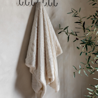 Block Rabbit Fur Throw 1300x1700mm