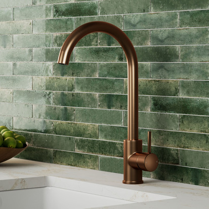 Vellamo Revolve Single Lever Mono Kitchen Mixer Tap - Brushed Bronze