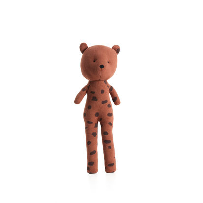 Tandani orange knitted cheetah soft toy