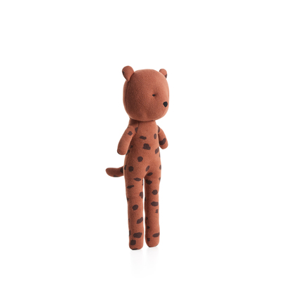 Tandani orange knitted cheetah soft toy