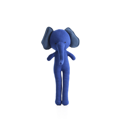 Tandani blue knitted elephant soft toy