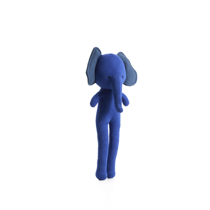 Tandani blue knitted elephant soft toy