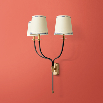 Triple Besidem wall fitting in antique brass