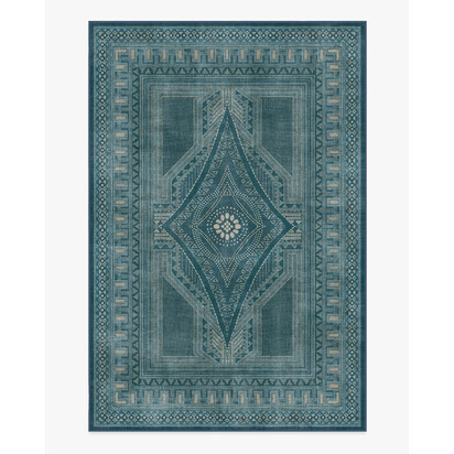 Nomad Blue Flatwoven Rug by Martyn Lawrence Bullard - 200 x 290 cm - Rug + Cushioned Pad System