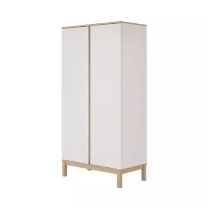 Obaby Astrid Double Wardrobe, White White | H180 x W90 x D50cm