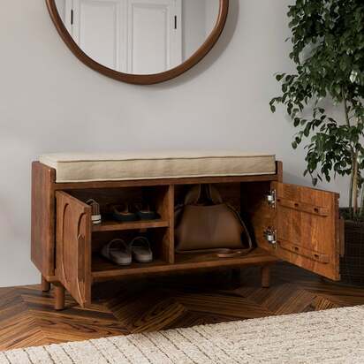 Khari Storage Bench, Mango Wood