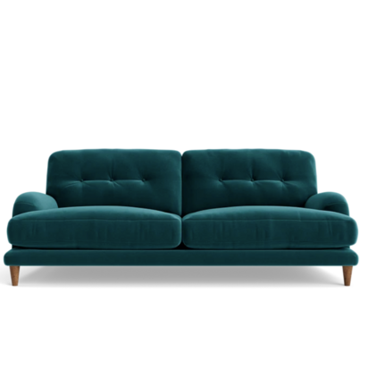 Loaf Large Sugar Bum Sofa in Green Velvet - Rockpool