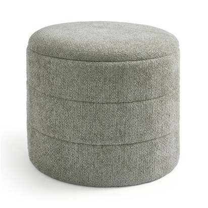 Chenille Round Ottoman with Tray