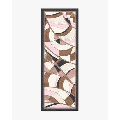 Portobello Road Soft Pink & Black Flatwoven Rug by RIXO - 75 x 215 cm - Rug + Cushioned Pad System