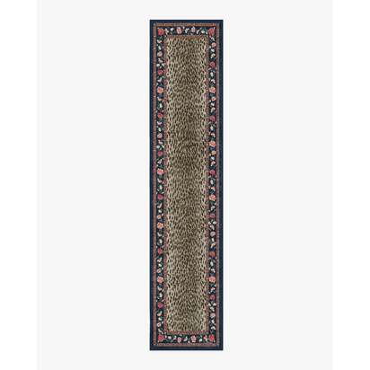 Kensington Sapphire & Brown Flatwoven Rug by RIXO - 75 x 365 cm - Rug + Pad System