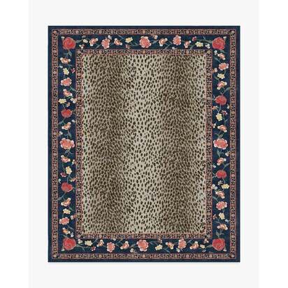 Kensington Sapphire & Brown Flatwoven Rug by RIXO - 245 x 305 cm - Rug + Pad System
