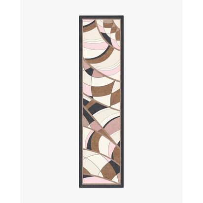 Portobello Road Soft Pink & Black Rug by RIXO - 75 x 305 cm - All-In-One Rug