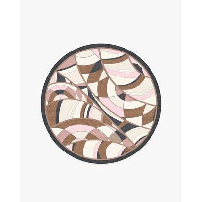 Portobello Road Soft Pink & Black Rug by RIXO - 185 Round cm - All-In-One Rug