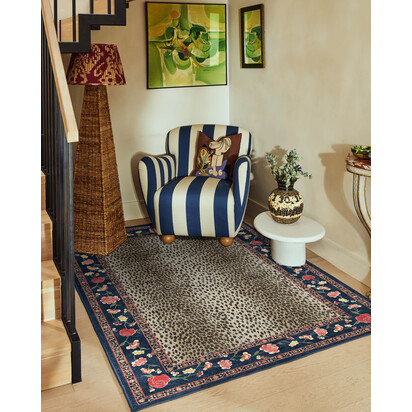 Kensington Sapphire & Brown Rug by RIXO - 75 x 305 cm - All-In-One Rug