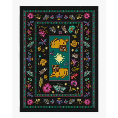 Lion’s Cub Charcoal Multicolour Flatwoven Rug by RIXO - 275 x 365 cm - Rug + Cushioned Pad System