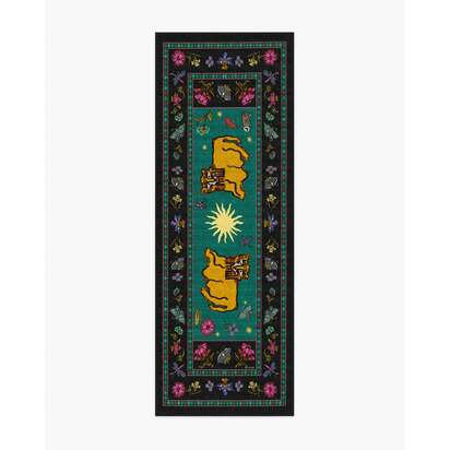 Lion’s Cub Charcoal Multicolour Rug by RIXO - 75 x 215 cm - All-In-One Rug