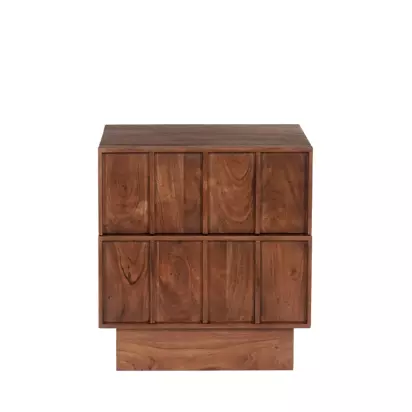 Swoon Sandon 2 Drawer Bedside Table, Dark Brown Dark Brown | H49 x W40 x D40cm