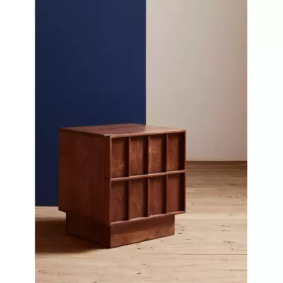 Swoon Sandon 2 Drawer Bedside Table, Dark Brown Dark Brown | H49 x W40 x D40cm