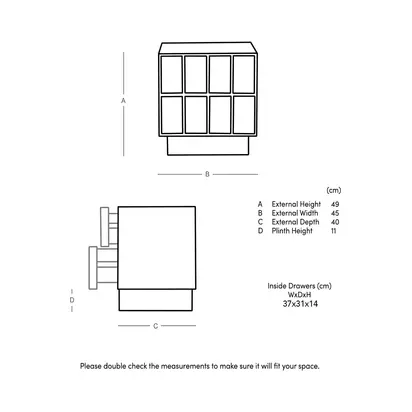 Swoon Sandon 2 Drawer Bedside Table, Dark Brown Dark Brown | H49 x W40 x D40cm