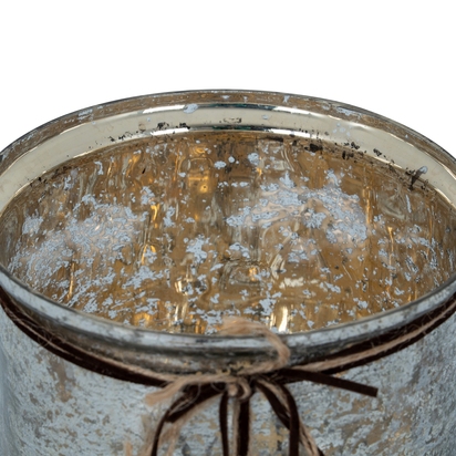 Mercury Hammered Heart Large Candle Holder