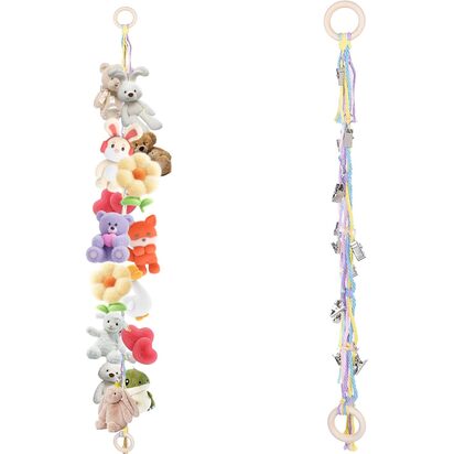  Soft Toy storage with 20Pcs Metal Clips Stuffed Animal Organizer Chain