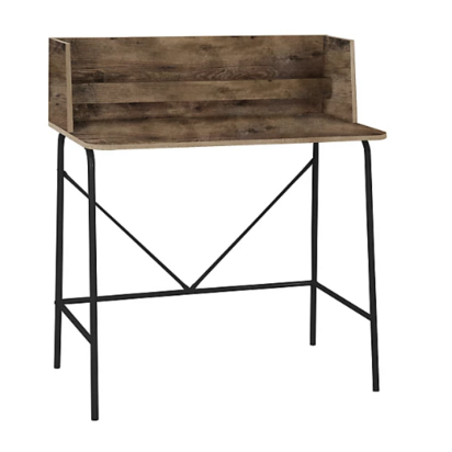 Metal and Brown Wood Top Desk Industrial Style Bedroom