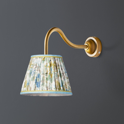 IP44 Swan neck wall fitting in antique brass