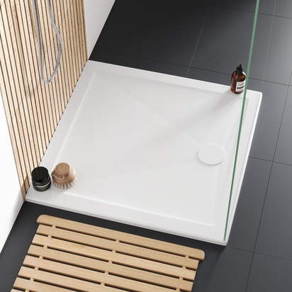 Harbour 28mm Luxury Stone Square Shower Tray - 800 x 800