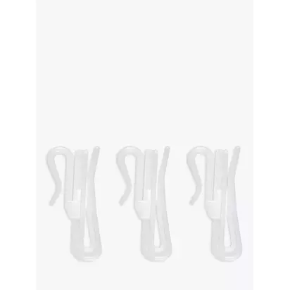 Speedy Products Adjustable Curtain Hooks, Pack of 20, Dia.75mm, White White | H50.01 x W25.01 x D5.01cm