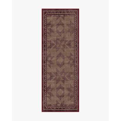 Louisa Brown & Burgundy Rug - 75 x 215 cm - All-In-One Rug