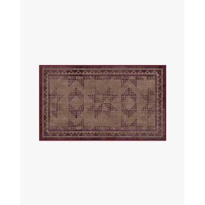 Louisa Brown & Burgundy Rug - 90 x 150 cm - All-In-One Rug