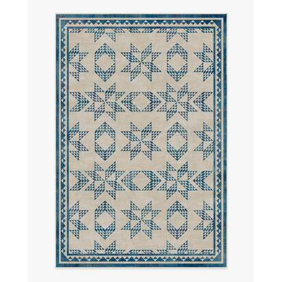 Louisa Cream & Blue Rug - 185 x 275 cm - All-In-One Rug