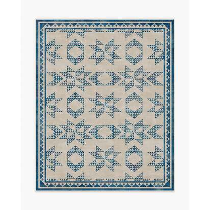 Louisa Cream & Blue Rug - 245 x 305 cm - All-In-One Rug