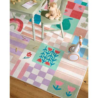 Hello Sunshine Patchwork Multicolour Rug - 200 x 290 cm - All-In-One Rug