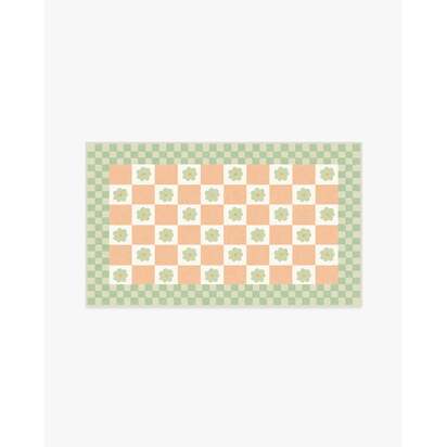 Mini Daisy Chequerboard Pink Rug - 90 x 150 cm - All-In-One Rug