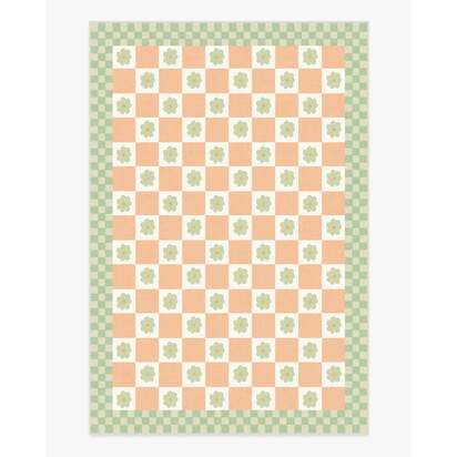 Mini Daisy Chequerboard Pink Rug - 185 x 275 cm - All-In-One Rug