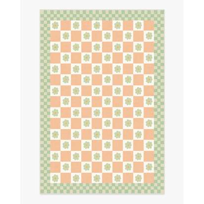 Mini Daisy Chequerboard Pink Rug - 200 x 290 cm - All-In-One Rug