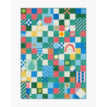 Big Apple Patchwork Multicolour Rug - 150 x 215 cm - All-In-One Rug