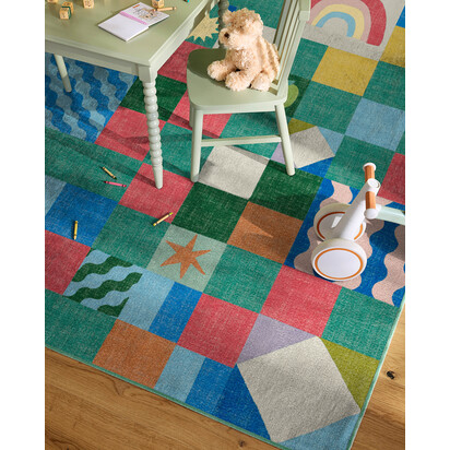 Big Apple Patchwork Multicolour Rug - 185 x 275 cm - All-In-One Rug