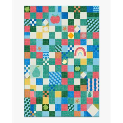Big Apple Patchwork Multicolour Rug - 200 x 290 cm - All-In-One Rug