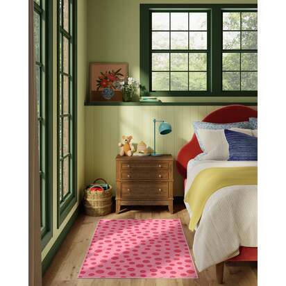 Dancing Dots Pink & Red Rug - 150 x 215 cm - All-In-One Rug