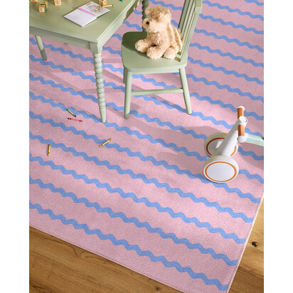 Giggle Squiggle Pink Rug - 150 x 215 cm - All-In-One Rug