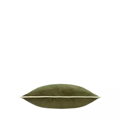 MADE Bailey Brushed Cotton Velvet Cushion, Green Green | 50 x 50cm