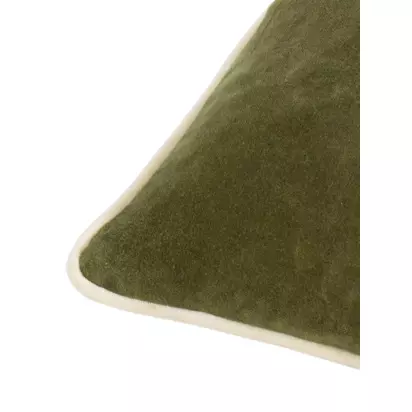 MADE Bailey Brushed Cotton Velvet Cushion, Green Green | 50 x 50cm