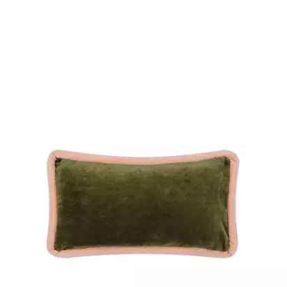 MADE Huxley Cushion, Olive/Maroon Green Maroon | 30 x 50cm