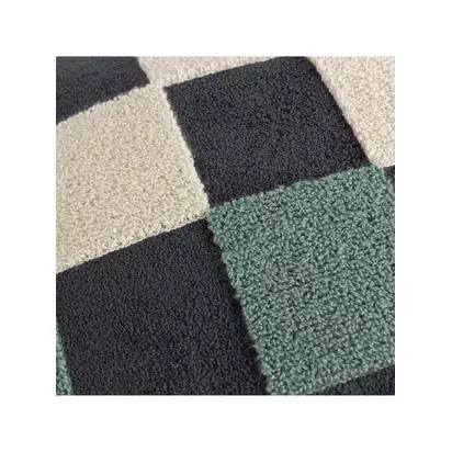 MADE Checkerboard Boucle Cushion, Marine Marine | 50 x 50cm